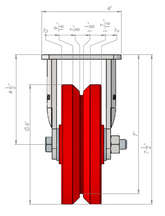 6 in. Caster Assembly V Groove